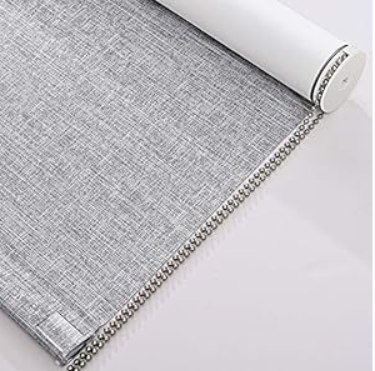 Persilux 100% Blackout Roller Shades for Windows (33''W x 72''H, Grey) Striped Jacquard Thermal Insulated Fabric UV Protection Privacy Window Shades for Patio Door, Easy to Install