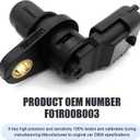 Car Engine Camshaft Position Sensor, Auto High Temperature Resistant Plug Play Perfect Fit Original Replacement OEM No. #F01R00B003, Suitable for Most Cars (Black)