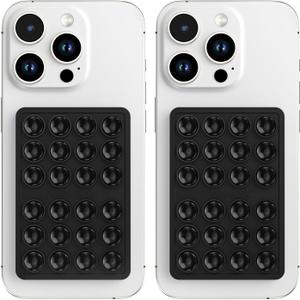 5 x 2 Pack Silicone Suction Phone Case Adhesive Mount, Silicone Sticky Holder for iPhone and Android, Hands-Free Grip for Selfies & TikTok, Gift for Women (Black)