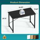 OLIXIS 44 Inch Computer Office Desk for Small Spaces, Writing Gaming Work Desk Modern Study Table with Metal Frame Home Bedroom, Black
