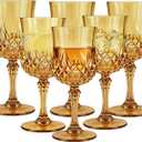 10oz Plastic Wine Glasses, 6 Pack Vintage Goblets for Party, Large