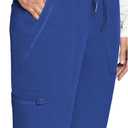 Med Couture Scrub Pants For Women Cargo Jogger Bottoms with 5 Pockets, Lightweight, Ultra Soft, 2-Way Stretch Fabric (Blue, S)