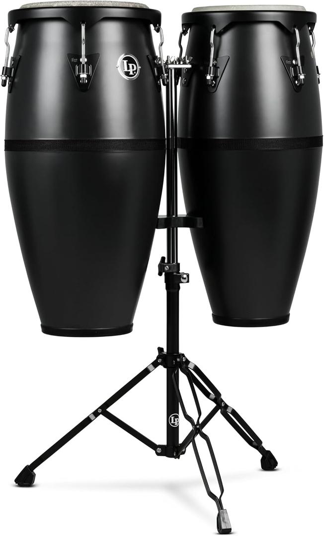 LP Conga Drum Set with Stand, Onyx, 10-inch and 11-inch (LP646D-OX)