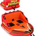 Towable Tubes for Boating - 2 & 3 Person Inflatable Boat Tube with Dual Tow Points, Speed Safety Valve, Heavy Duty Nylon Cover, EVA Foam Pads for Lake & River Water Sports