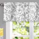 DriftAway Julia Lined Valance Double Layer Thermal Insulated Room Darkening Blackout Valances 3 Inch Rod Pocket Window Valance for Bathroom Living Room 52 Inch by 14 Inch Gray (Grey)