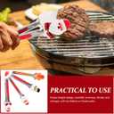 VICASKY 4Pcs Stainless Steel Food Tongs with Silicone Tips Portable Bbq Grilling Clamp Slip Kitchen Essentials for Steaks Vegetables and Buffet Serving Christmas Random Style