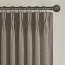 Pinch Pleated Farmhouse Burlap 90 Inch Curtains for Bedroom 2 Panels Set, Natural Linen Blend Country Semi Sheer Light Filtering Drapes with Back Tab Dining Room Burg 40x90 Inches Long Windows Curtain