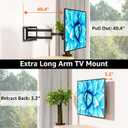 ELIVED Long Arm TV Mount for Most 42-90 Inch tvs, Full Motion Wall Bracket with 40.4 inch Long Extension Articulating TV Wall Mount, Max VESA 800x400mm, Holds up to 150lbs, fits Wood Studs 12"-24".