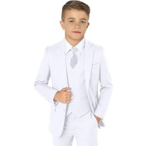 Boys Suit for Kids Tuxedo Suits for Wedding Formal Suit Set Toddler Boy Dress Outfit with Shirt and Tie (8 Years, White)