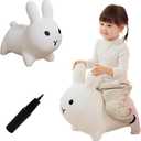 Ximi Aomai Rabbit Jump Horse for Toddlers, Inflatable Animals Hopping Horse, Waddle Ride on Rubber Jumping Toys for Kids/ Boys/ Girls Baby First Birthday Gift 18 Month 1 2 3 4 Year Old Kid