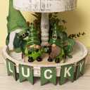 St Patricks Day Leprechaun Figurines Decorations Table top Centerpiece Tiered Tray Mantle Home Irish Green Shamrock Gnomes Decor Resin Leprechaun Figure Statue Gifts