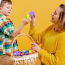 Aviski 120Pcs 2.4" & 3.15 Large Small Iridescent Marble Easter Eggs Golden Eggs for Kids Basket Bag Stuffers Fillers, Easter Hunt Game, Toys Filling Treats and Easter Theme Party Favor
