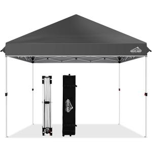 Pop up Canopy Tent,10x10 Instant Outdoor Canopy for Parties with Wheeled Bag (Grey) 