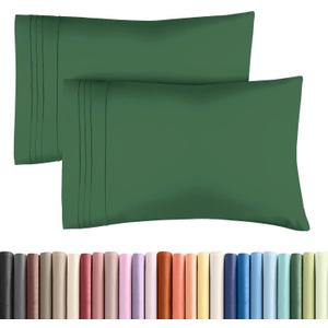 King Pillow Cases Set of 2 - Ultra Soft Hotel Quality Pillowcase Covers - Comfy, Cozy & Wrinkle Free - Shrinkage and Fade Resistant - Machine Washable Pillow Protectors - 2 Piece Set - Emerald Green