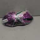 MANER Womens Sequin Romper Sparkly Short Jumpsuit Party Concert Outfit With Flutter Sleeve (Large, Periwinkle/Festival Fuchsia/Dark Purple)