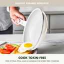 GreenPan Dover 8 10 2 Piece Frying Pan Skillet Set, Non-Toxic PFAS-Free Ceramic Nonstick Coating, Sear Saute Fry Egg Omlete, Dishwasher & Oven Safe, Stay Cool Handle, Easy Pour Rims, Cream White