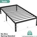 Sweetcrispy Twin Bed Frame - Heavy Duty Metal Platform Bed Frames Twin Size with Storage Space Under Frame, No Box Spring Needed, 14 Inches, Sturdy Steel Slat Support