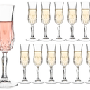 UMEIED Engraved Champagne Flutes, Set of 124.16 oz Elegant Etched Glass Coupe Glasses for Wedding, Anniversary, Bridal Shower & Parties