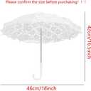 Mini White Lace Umbrella, 16.5x18 inch Vintage Bridal Lace Decorative Umbrella for Tea Party, Small Photography Prop, Craft umbrella for Kids, Wedding Party Photo Props