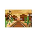 ZZBYSM 10X8FT Western Railroad Theme Photography Backdrop Desert Train Crossing Scene 150x90cm Party Background Banner BY367