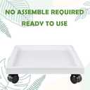13 Inch Square Rolling Plant Caddy Saucer with Wheels, Heavy Duty Wheeled Planter Stand for Potted Plant, Coaster Roller Base Tray with Casters, Flower Pot Dolly Holder for Indoor Outdoor