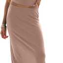 UEU Womens Skirt Set 2 Piece Outfits Summer Trendy Crop Sleeveless Tank Top High Waist Bodycon Maxi Long Dress Sets (L)