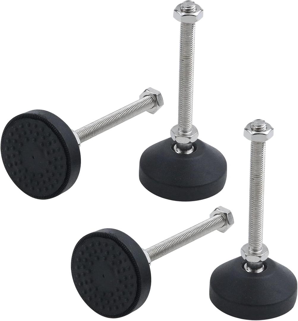 Antrader 4Pcs M8x50mm Adjustable Furniture Glides Anti-Skid Reinforced Nylon Round Base 113mm Leveling Foot (D50 x M8 x H80)