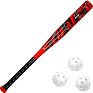 Ortiz34 Bat & Ball Set - Graffiti Plastic Bat & Ball Homerun Set- David Ortiz Backyard Baseball Set for Youth, Kids, Teenagers, Adults (Bat & Ball Set, Red, One Size)