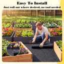 Nuanchu 4 Pack 8 x 2 ft Recycled Felt Mulch Mat Roll for Landscaping, Permanent Fabric Walkway Pathway Mat, Reusable Garden Pathway Mulch Barrier with 40 Stakes for Plant, Vegetable and Flower Outdoor