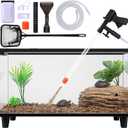 Fish Tank Cleaner Kit, Gravel Vacuum for Aquarium, Fish Tank Aquarium Vacuum Gravel Cleaner, Aquarium Siphon with Magnetic Fish Tank Glass Cleaner, Aquarium Cleaning Tools Water Changer