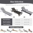 72''x 21''x 3'' Outdoor Chaise Lounge Cushions for Pool,Black Stripe,2Pcs