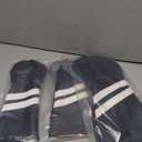 TEENGSE 3PCS PU Leather Golf Cover, Golf Club Head Covers Set with Classic Stripes for Protecting Wood Hybrid Golf Clubs, Waterproof and Lightweight