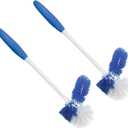 LOLA Classic Toilet Brush w/Under-The-Rim Scrubber, 2 Pack, Deep Cleans The Entire Toilet Bowl, Non-Slip Handle w/Rubber Comfort Grip