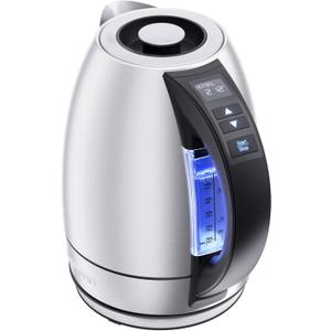 Chefman Electric Tea Kettle, 1.8 Liter Hot Water Electric Kettle Temperature Control Water Boiler with 5 Presets, Tri-Colored LED Lights, Keep Warm, Automatic Shutoff, Stainless