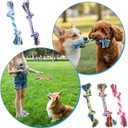 Qianyu 50 PCS Puppy Chew Toy Knot Rope Dog Toys Dental Dog Teething Chew Ropes Multi Color Cotton Interactive Toys Chewers Supplies for Small and Medium Dogs Pet Boredom
