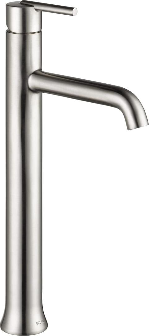 Delta Trinsic Vessel Sink Brushed Nickel Bathroom Faucet 1 Hole, Single Hole Bathroom Sink Faucet for Vanity, Stainless 759-SS-DST