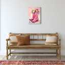 Country Floral Cowgirl Pink Western Boots Wall Decor Cowboy Boots Western Flower Prints Painting Canvas Trendy Preppy Girls Room Decor Pictures For Teen Girls For Living Room Bedroom Wall Decor Art (12x16 Inch)