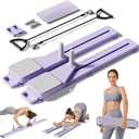 Pilates Board, Multifunctional Abdominal Plate Sets, Detachable Ab Trainer Machine for Home, 6 in 1 Pilates Sliding Board, Foldable Pilates Reformer for Women Core Workouts