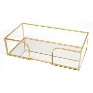 Shonmogar Guest Towel Holder  Glass Napkin Holder for Bathroom, Gold Bathroom Napkin Holder Tray Stylish Guest Towel Holder Tray for Bathroom Toilet Kithcen Dining Table Party Holiday Decor