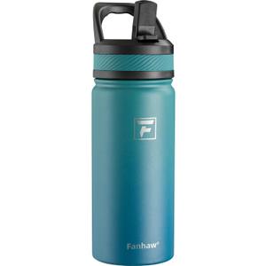 Fanhaw 18 Oz Kids Insulated Water Bottle with Straw Lid Stainless Steel Double Wall Vacuum, Leak-Proof, BPA-Free Water Bottles for School Boys & Girls(Green Blue)