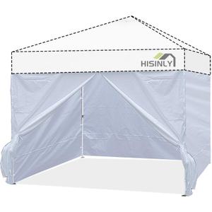 10x10 ft Canopy Sidewalls, 4 PCs Canopy Walls with Door for Pop Up Canopy Tent, Sun Protection and Waterproof, White(Sidewall Only)