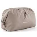 BAGSMART Makeup Bag Travel Makeup Bag, Cute Make Up Bag, Large Capacity Cosmetic Bags for Women, Wide-open Makeup Pouch Travel Essentials Toiletries Accessories Brushes (Black)