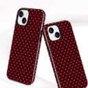 Magnetic Polka Dot Phone Case for iPhone 16 Pro, Compatible with MagSafe, Cute Burgundy Red Polka Dots Aesthetic Soft TPU and Hard PC Shockproof Protective Phone Cover for Women Girls-Shiny