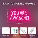 You Are Awesome Neon Sign 13x9in,Wall Decor for Girls Bedroom Class,Dimmable USB Pink Led Light for Wedding Birthday Party (YAS)