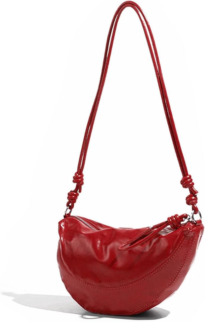 Slouchy Small Red Burgundy Leather Purse Shoulder Bag Crossbody Bags For Women