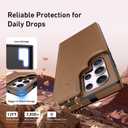 Goodon for Samsung Galaxy S23 Ultra Case Wallet - Flip Folio Leather Cover with Trendy Design, 3 Card Slots & Kickstand Function, Stylish Protective Phone Case for Women and Girls - Brown