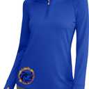 Cavva Women's Thermal Shirts Fleece Zip Up V Neck Running Long Sleeve Shirts Workout Tops with Thumbhole Color Blue, S
