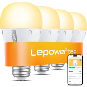 Smart Light Bulbs, WiFi Soft White Dimmable 900LM, Works with Alexa & Google, Energy-Efficient 8.5W (60W Equivalent), A19, 2.4GHz, No Hub Required, 4 Pack