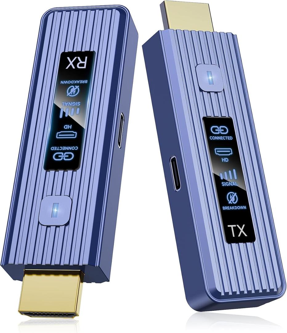 - Wireless HDMI Transmitter and Receiver, 360FT/110M Extender, 4K Decode & 1080P Output, Plug & Play, 5.8G+2.4G Streaming Video and Audio for PC/Laptop/TV Box/Monitor