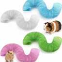 4 Packs Plastic Hamster Fun Tunnels, Pet Mouse Guinea Pigs Folding Tube Foldable Plastic Tunnel Training Hideout Tunnels for Guinea Pigs Rats Chinchillas Ferrets Dwarf Rabbits